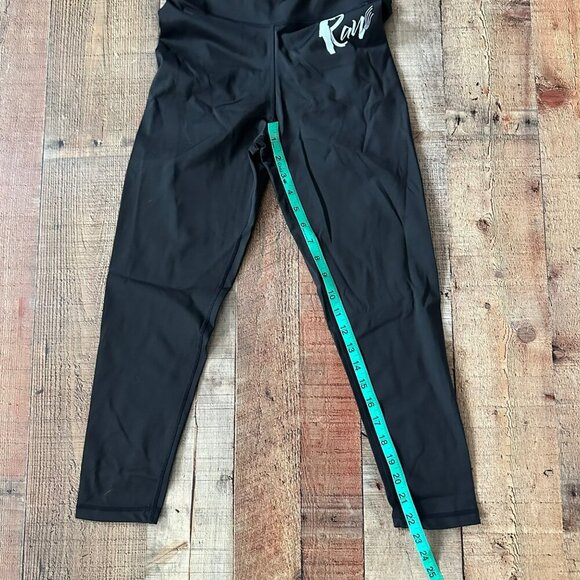 Womens Black Raw Activewear Set With Crisscross Crop Top & High Waist Leggings - Picture 6 of 10